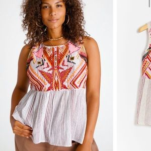 Anthropologie Dolan Velia Embroidered Top Size M
